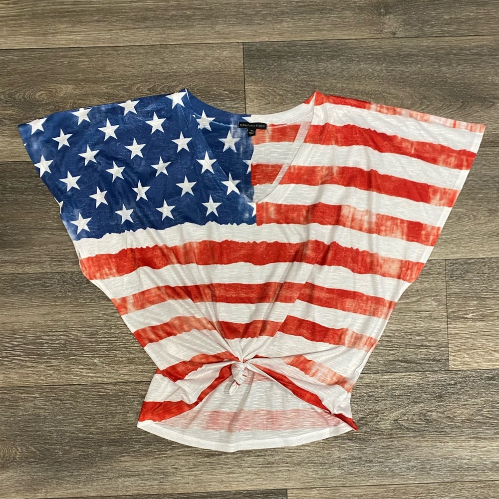 Signature Studio American Flag Top FROM CATO in SIZE XLarge LIKE NEW - Picture 8 of 16